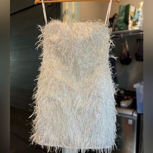 Lulus White/Silver Mini Dress